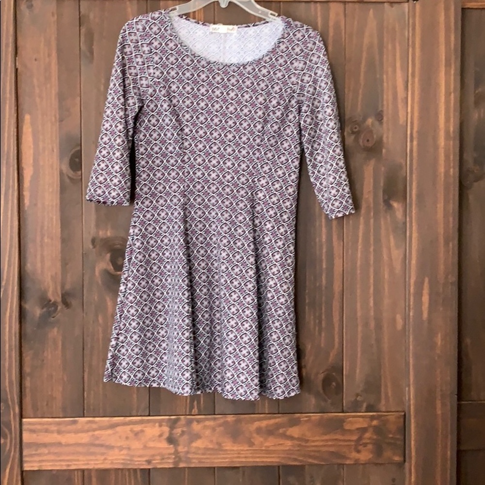 Long Sleeve Multi Color Dress